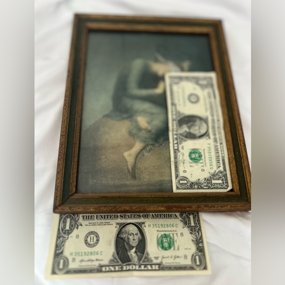 Vintage antique frame print Hope by George Frederic Watts art print litho 8x10 - Picture 16 of 16